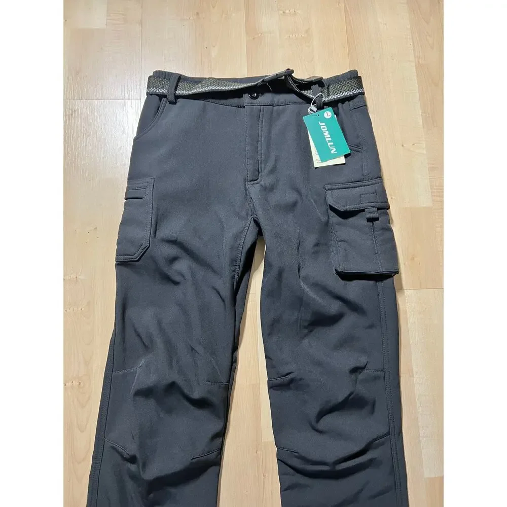 JOMLUN Cargo Pants Kids Size L Black Softshell Hiking Outdoor Travel Tactical